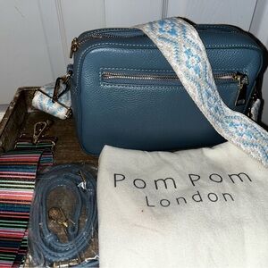 Pom Pom London Blue Crossbody Bag